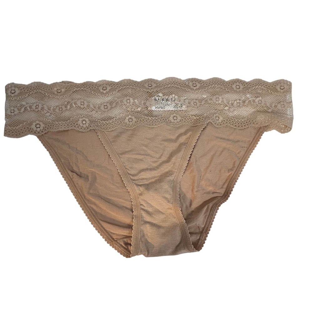 b.temptd by Wacoal Lace Trim Bikini Brief Panty Nude Tan‎ US 7 932182